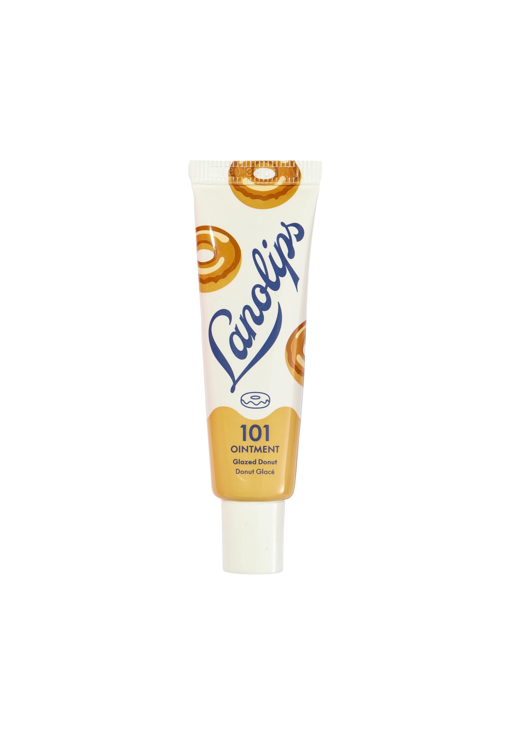 Lanolips Glazed Donut ointment jar front for hydrating dry lips.
