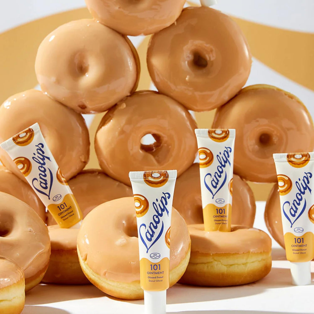 Lanolips Glazed Donut texture close-up shows creamy daily moisturization.