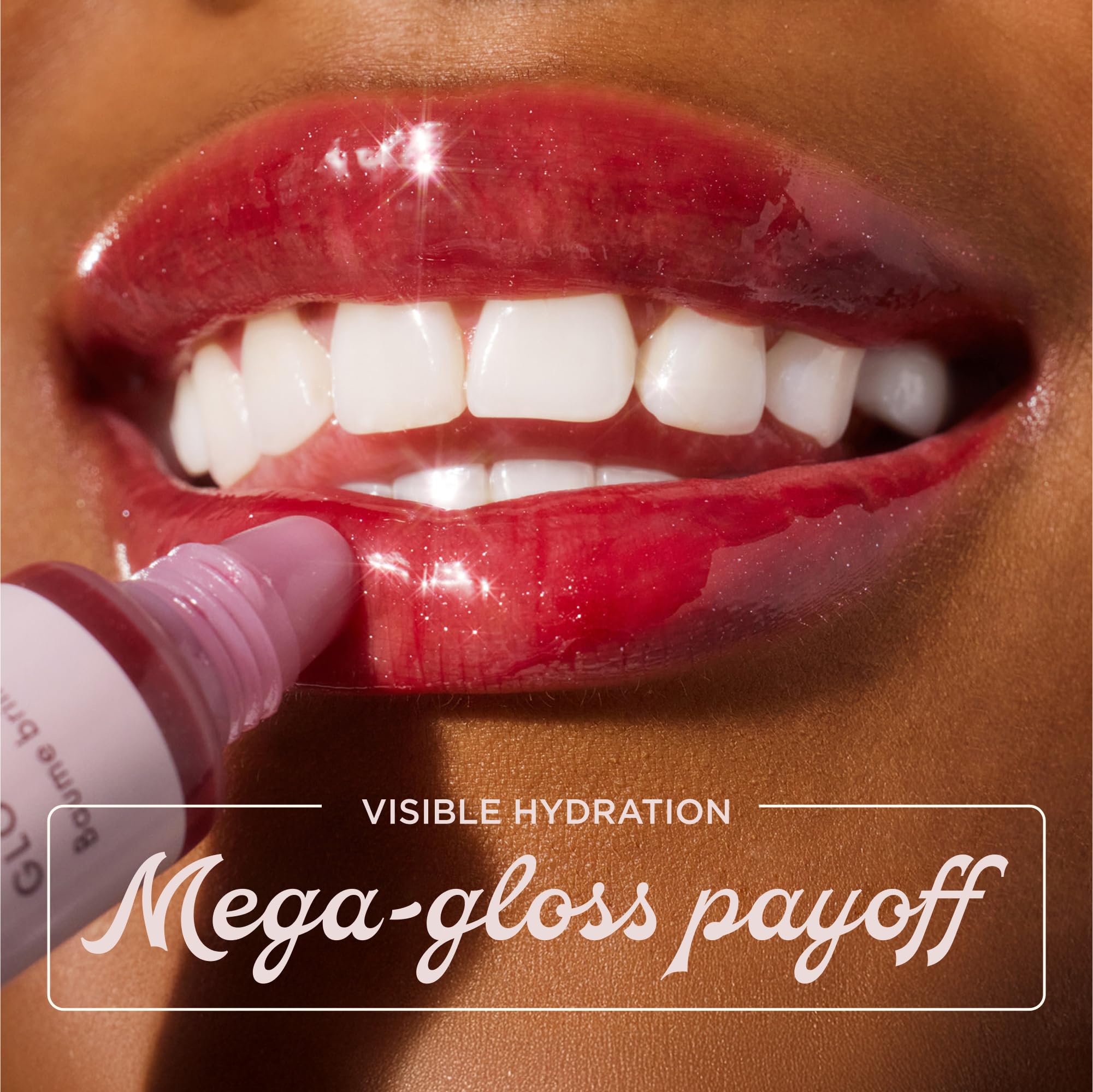 Lanolips Glossybalm vitamin-e-enriched formula nourishes and shields lips.