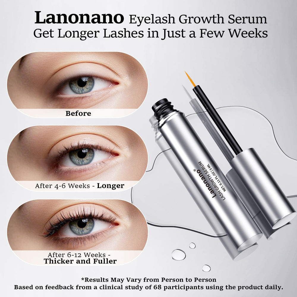 Lanonano lash serum applicator usage showing precise line application