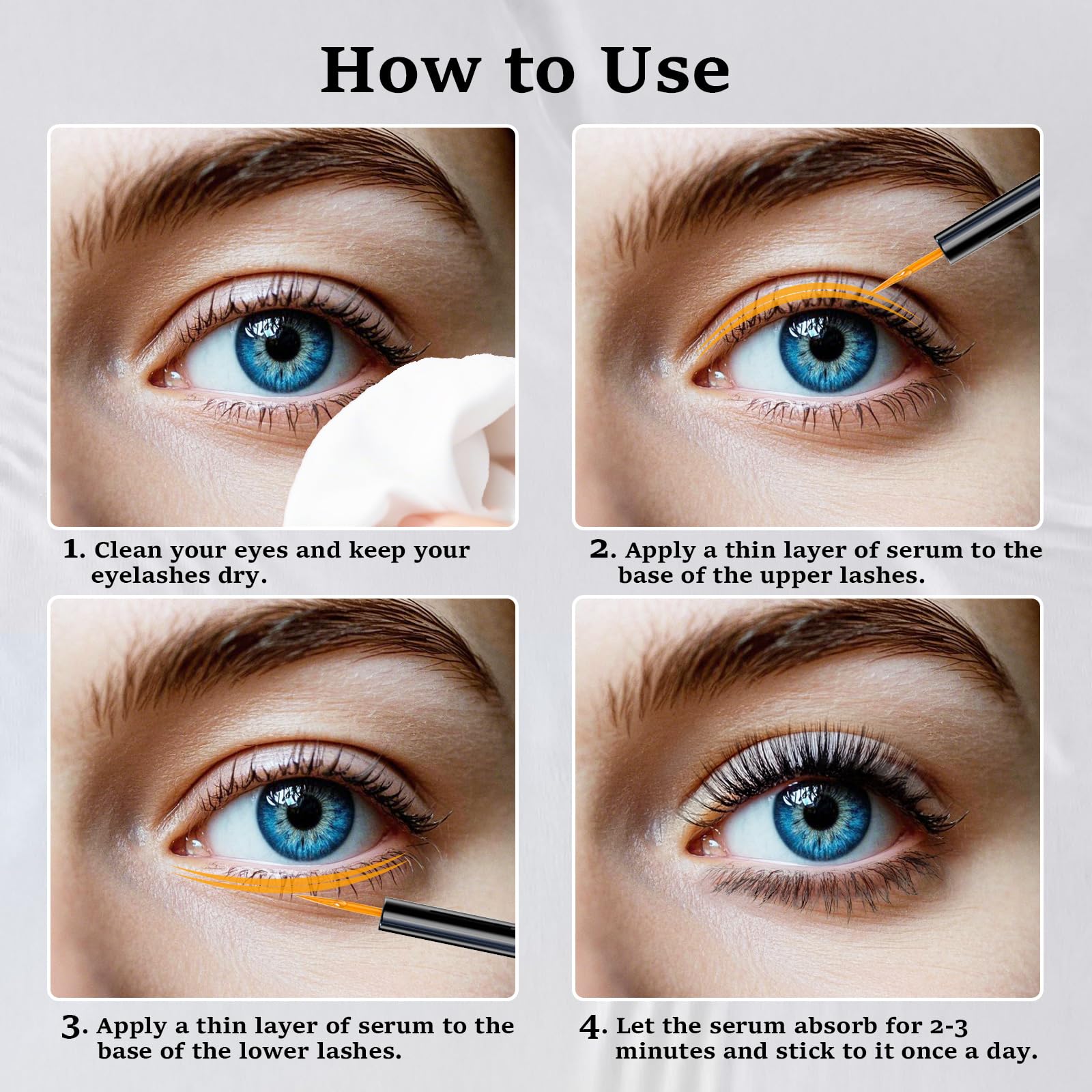Lanonano lash serum brush-on lashes during routine makeup