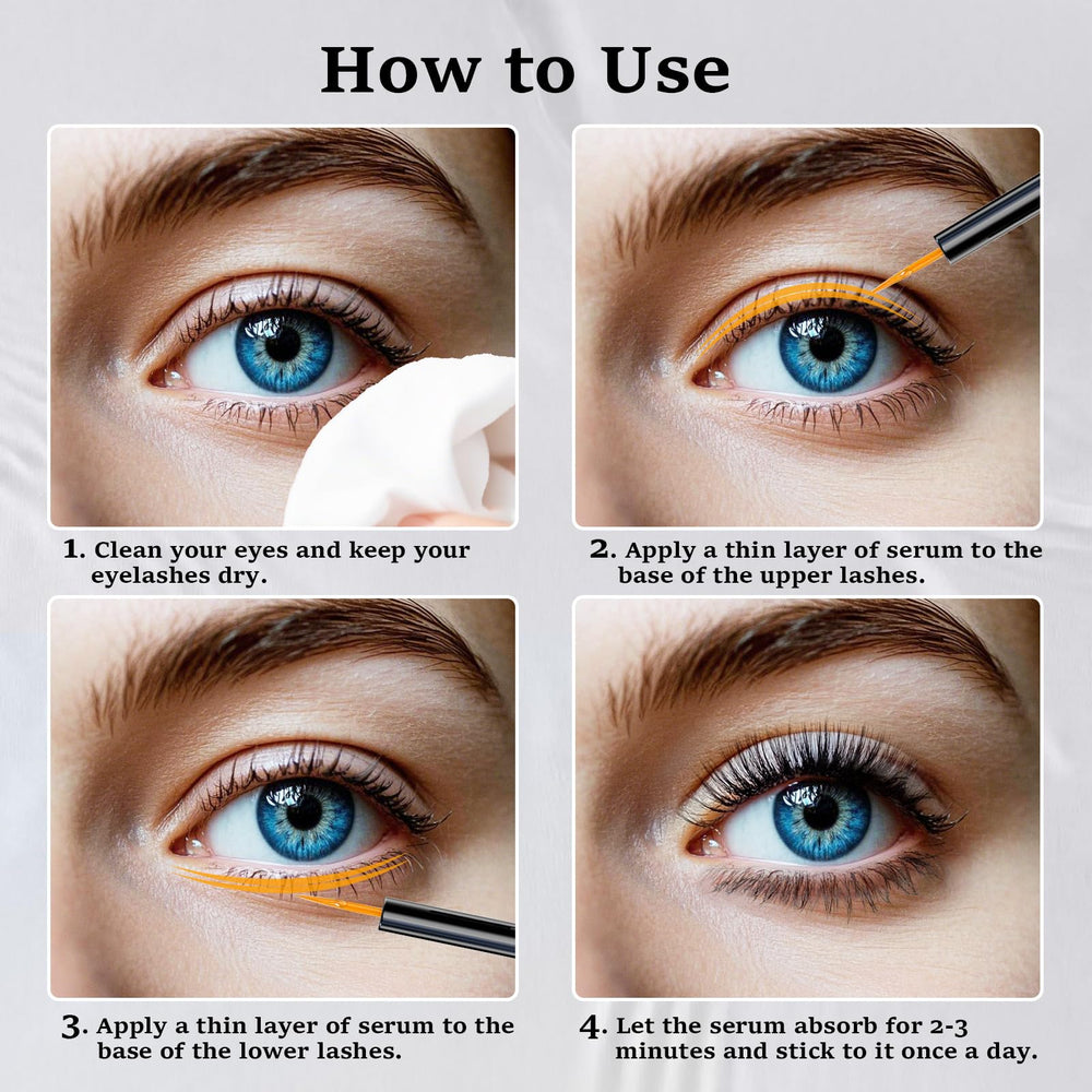 Lanonano lash serum brush-on lashes during routine makeup