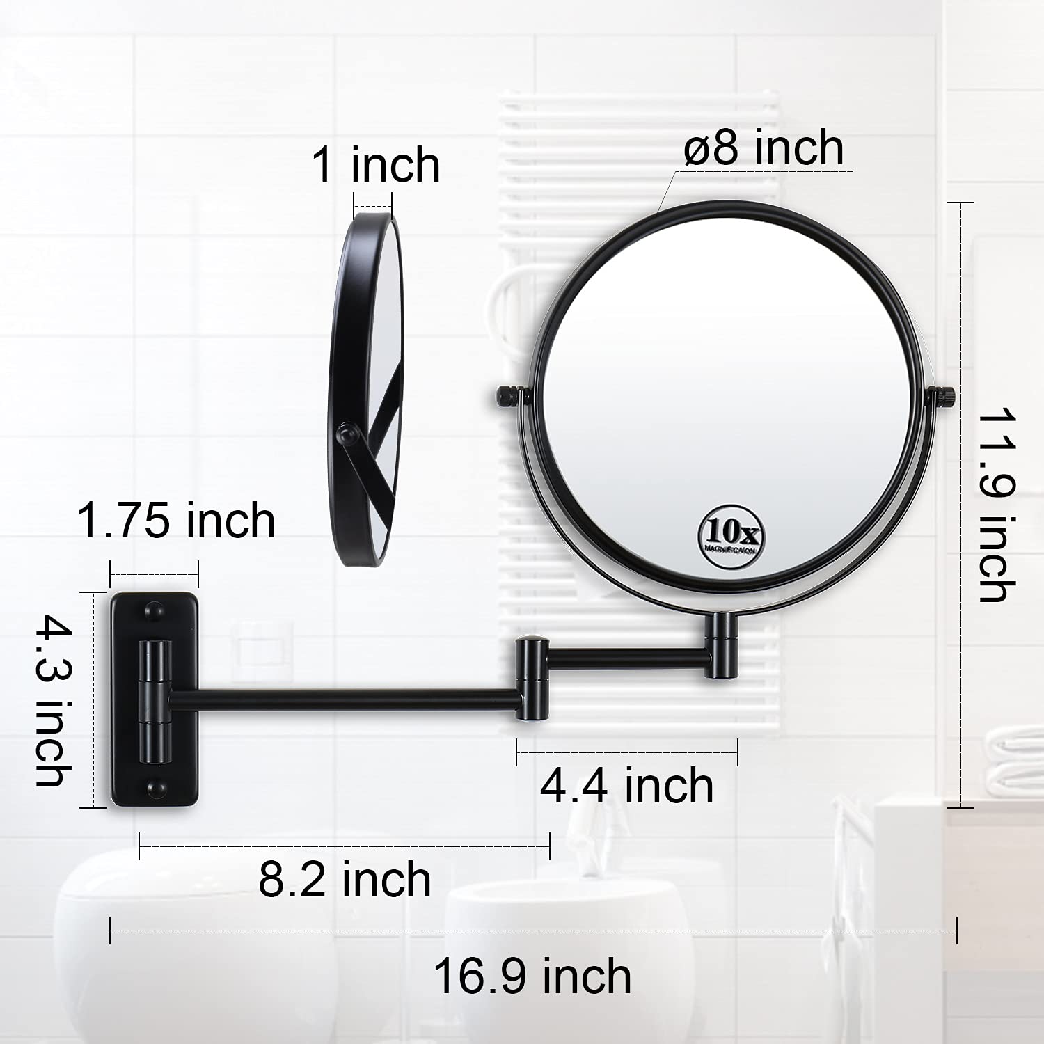LANSI simple wall-mount installation for space-saving bathroom use