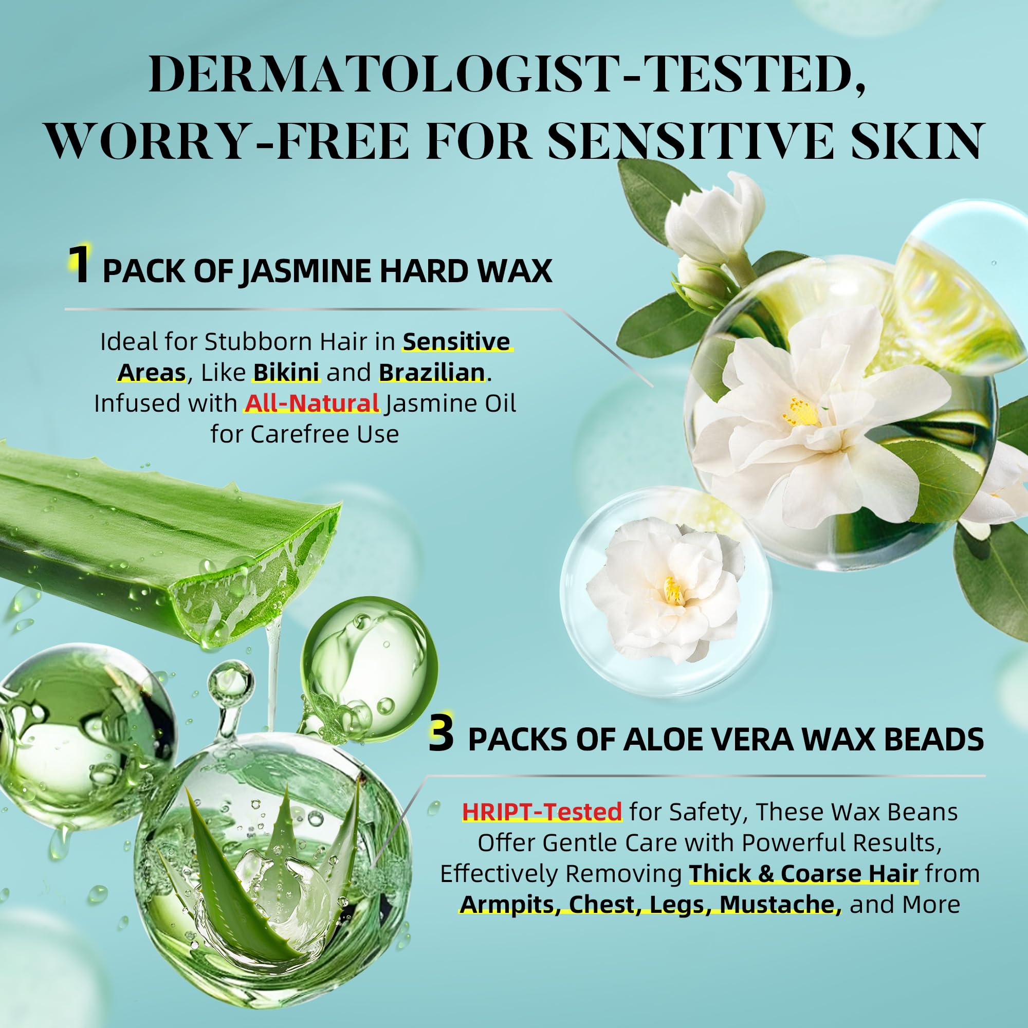LANSLEYWAX dermatologist-tested label indicating skin safety
