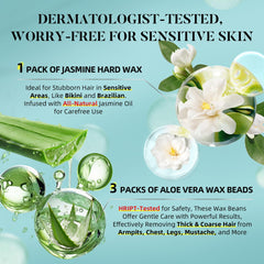 LANSLEYWAX dermatologist-tested label indicating skin safety