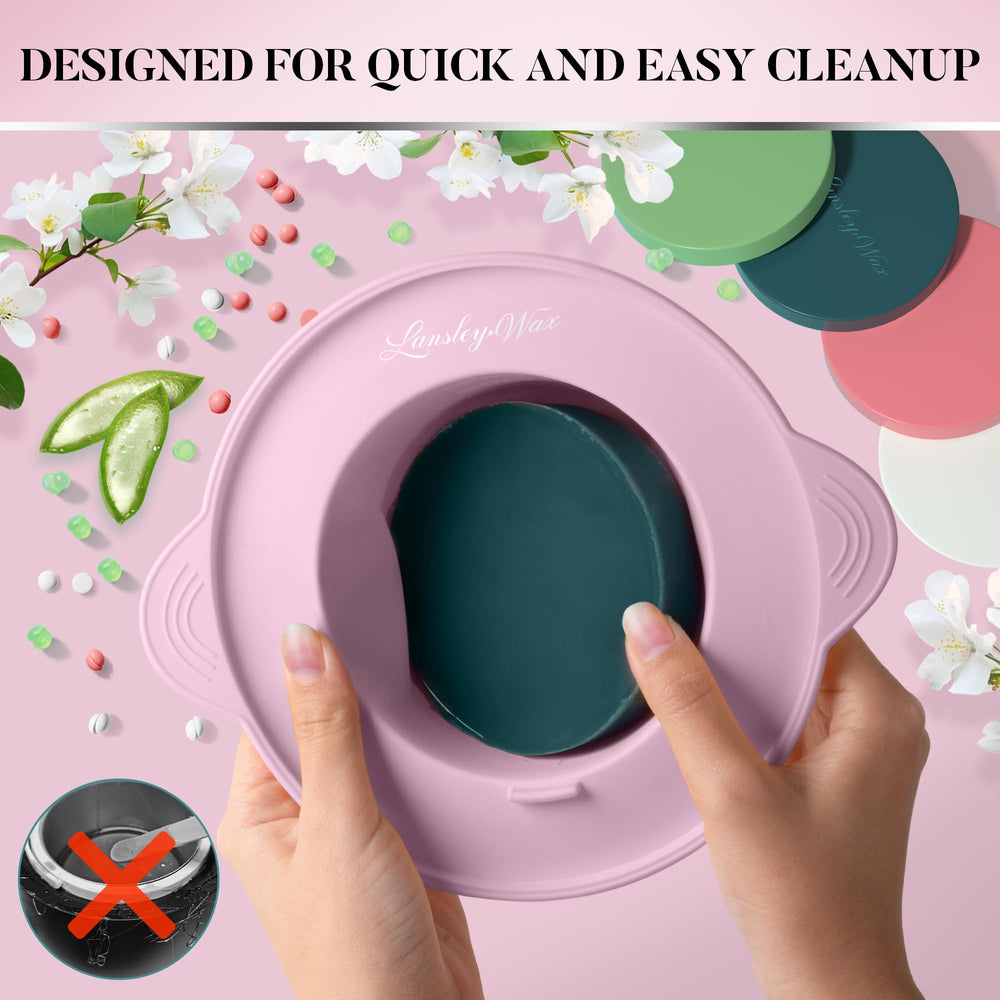 LANSLEYWAX solid wax block and bead set for versatile waxing options.