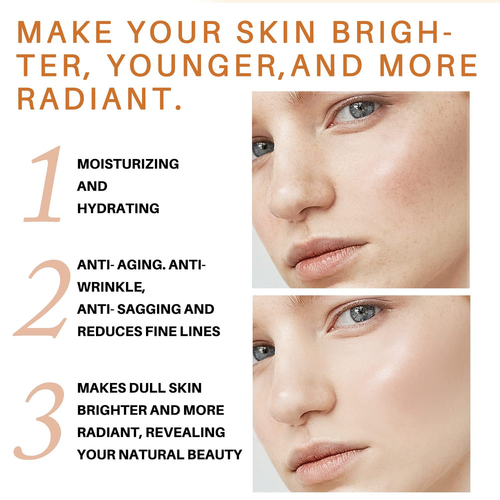 Lanthome turmeric face cream application on cheek demonstrates easy absorption and radiance.