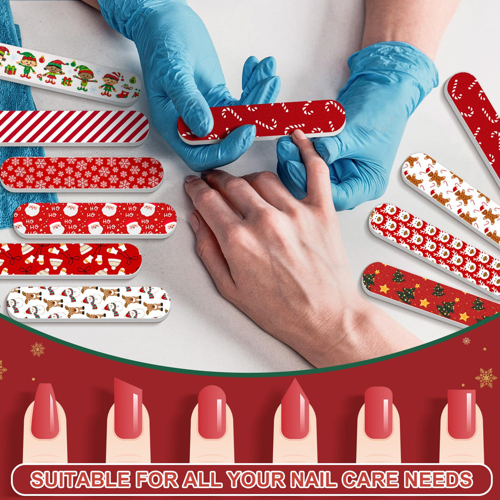 Lanties Christmas nail files red color close-up shows durable EVA.