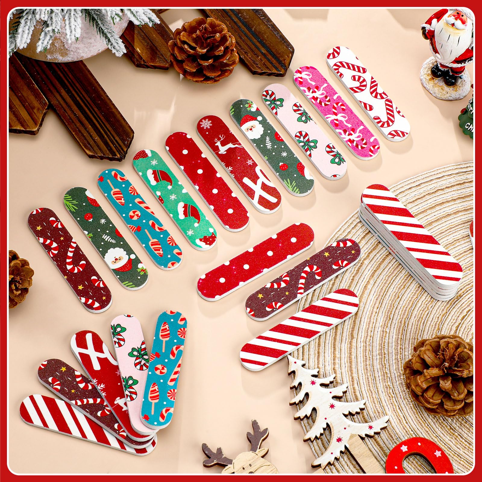 Lanties double-sided emery board provides precise shaping for nails on the go.