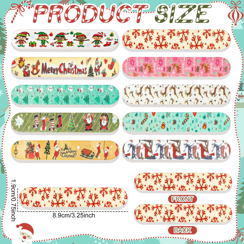 Lanties double-sided emery boards with festive Christmas design for quick manicures.