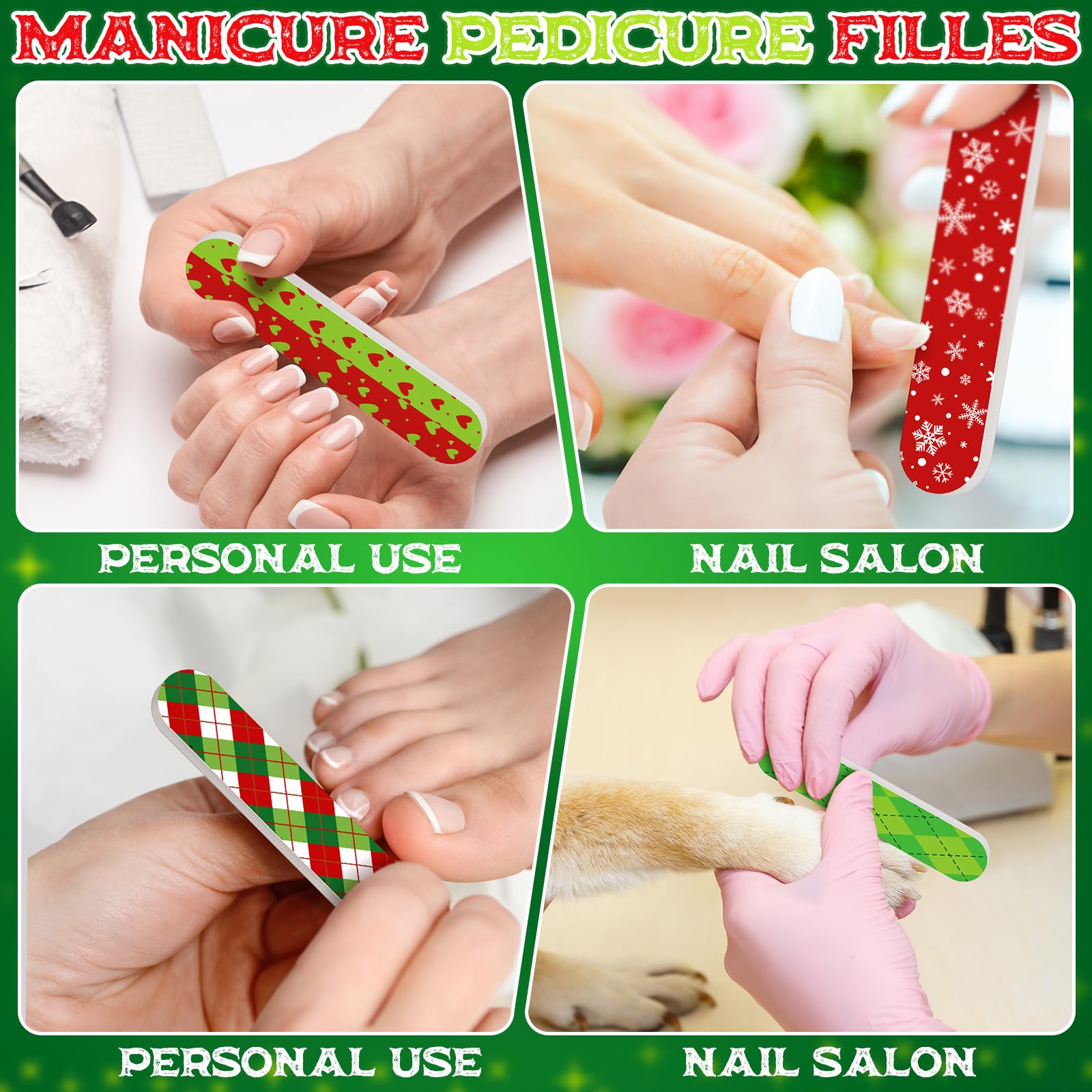 Lanties Christmas nail file set fits home, office, or salon routines