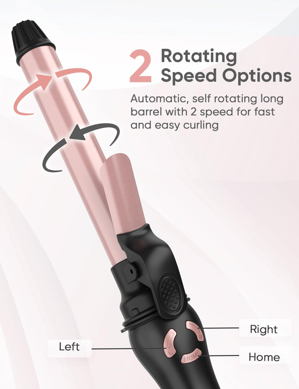 LANVIER automatic curling wand with two-speed control for beginners and pros.