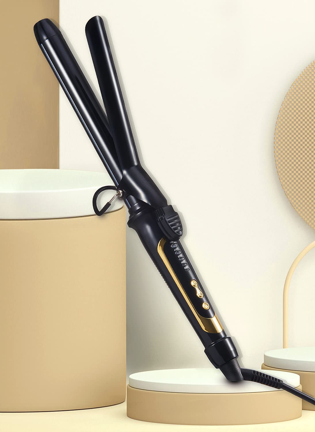 LANVIER extra-long-barrel-long-hair image highlights efficient curling results.