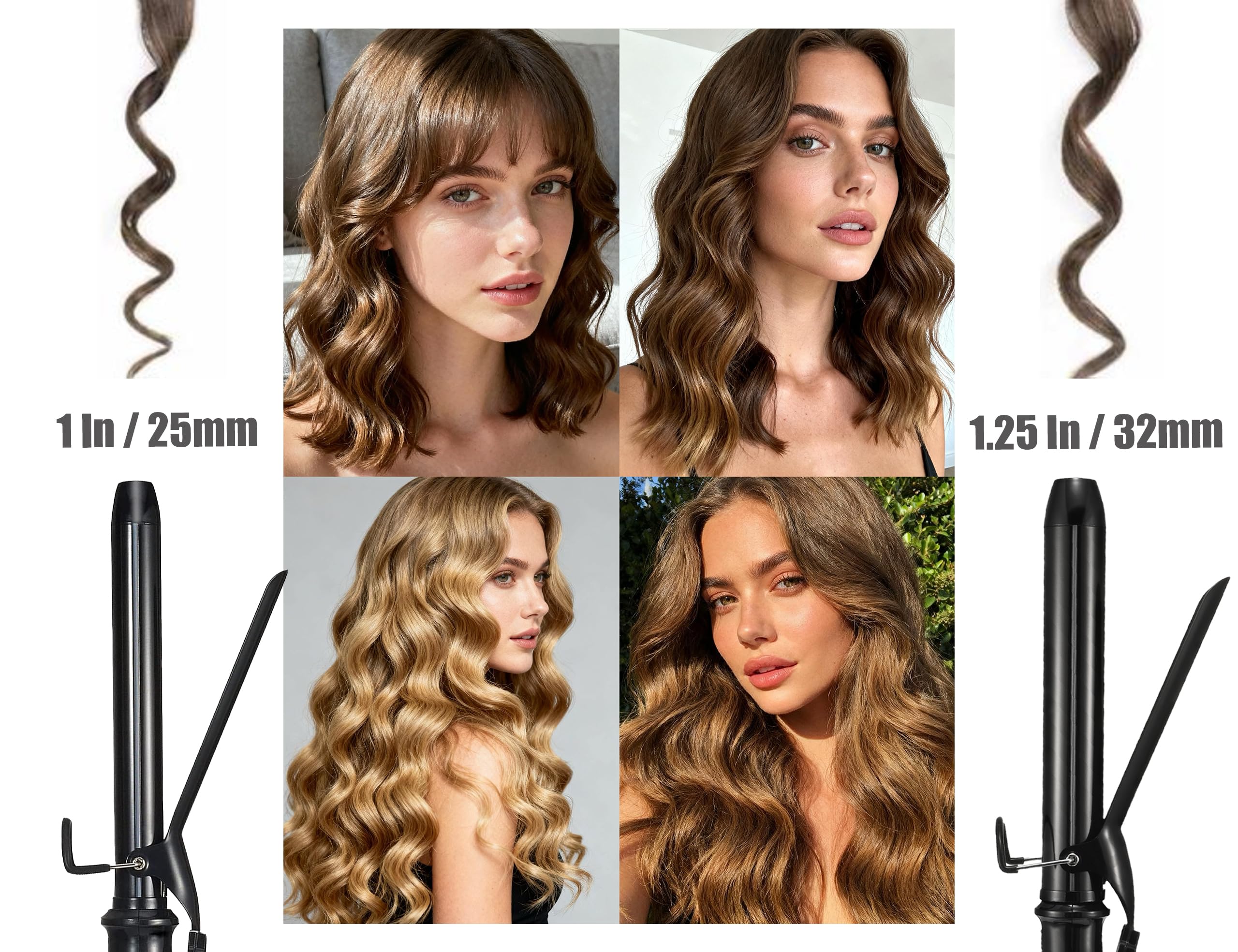 LANVIER heat setting dial demonstrates precise temperature control for different hair types.
