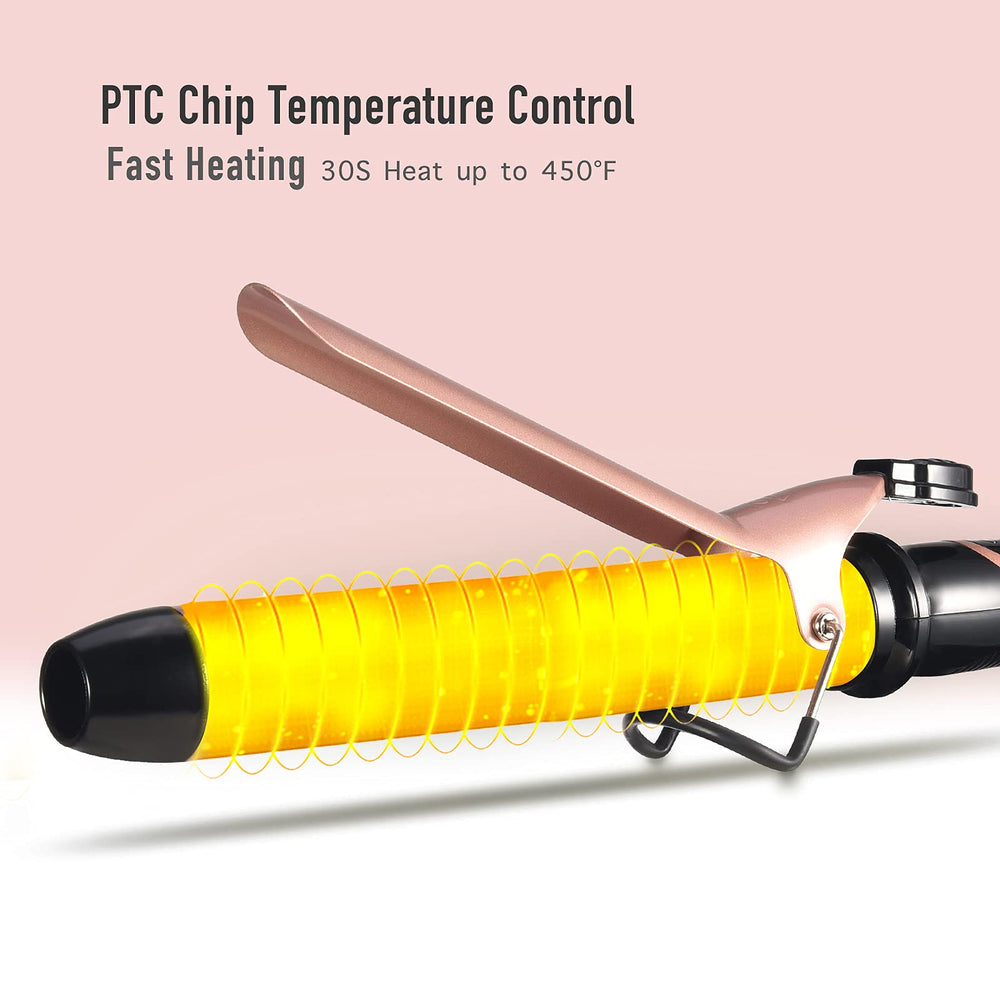 LANVIER rose-gold five-heat settings let you customize temperature.