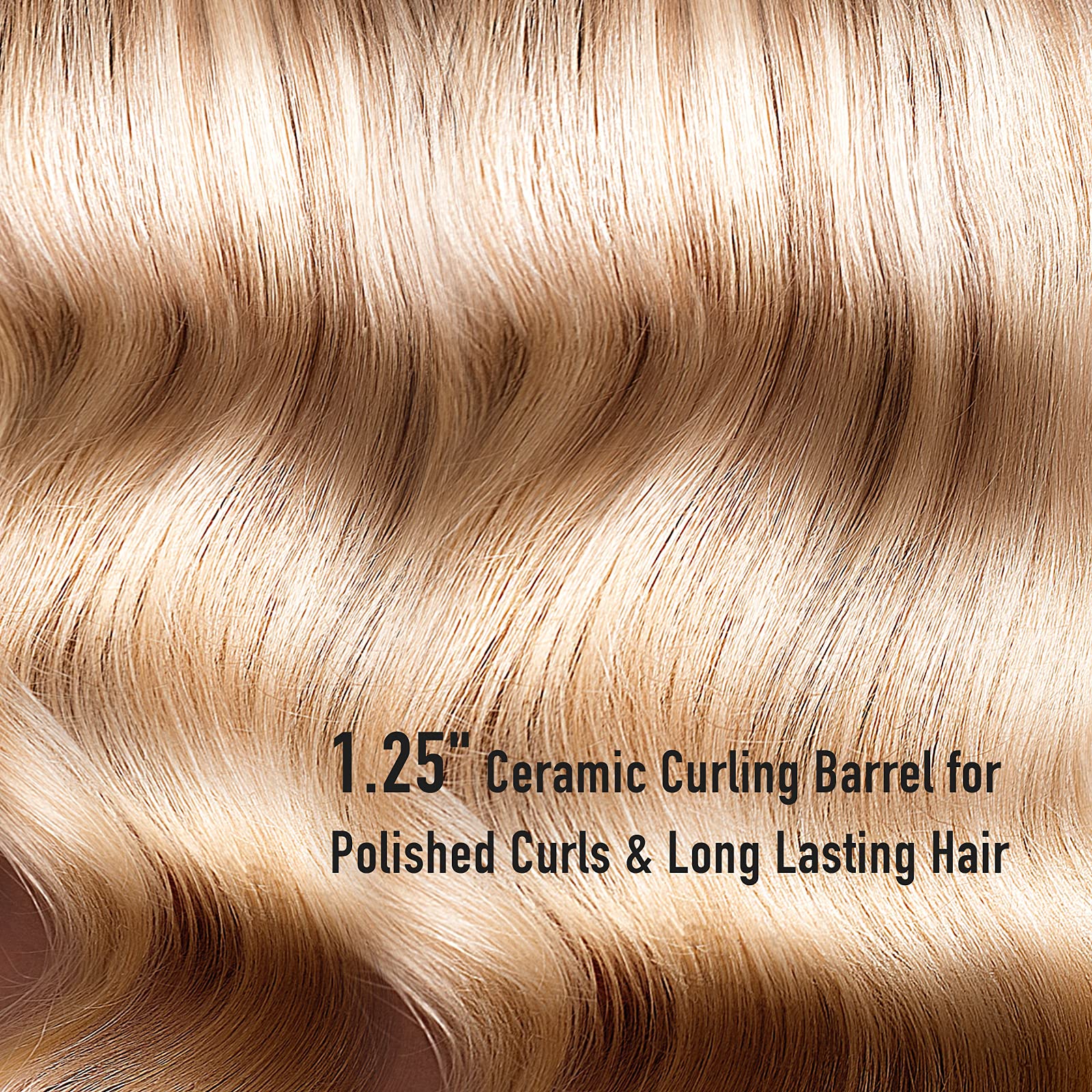 LANVIER rose-gold even heat delivers consistent curls.