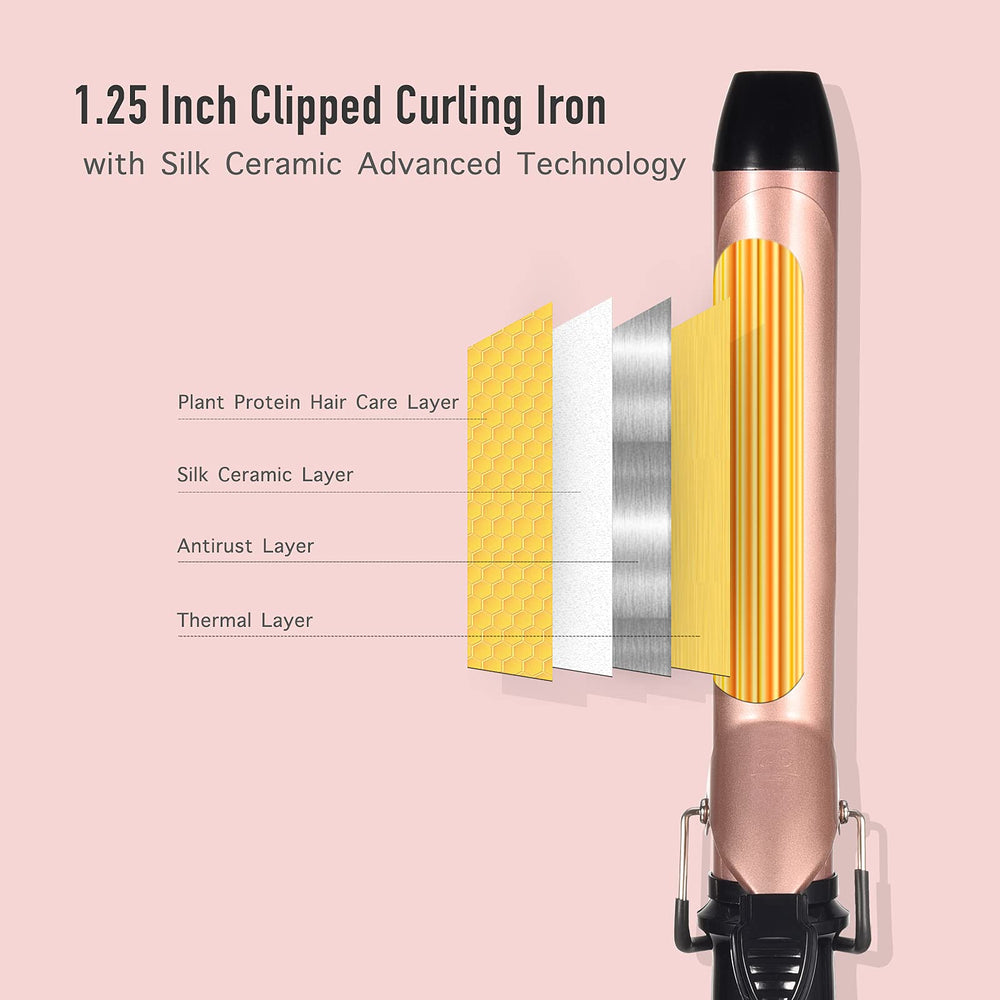 LANVIER rose-gold dual voltage for worldwide travel styling.