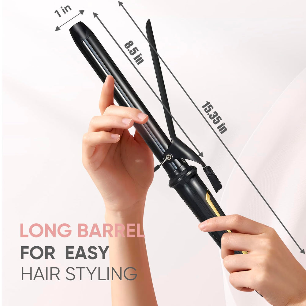 LANVIER tourmaline-ceramic-coating image demonstrates smooth, frizz-free waves and shine.