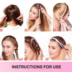 Lanzhire headband shows braiding around the roller for overnight curls.