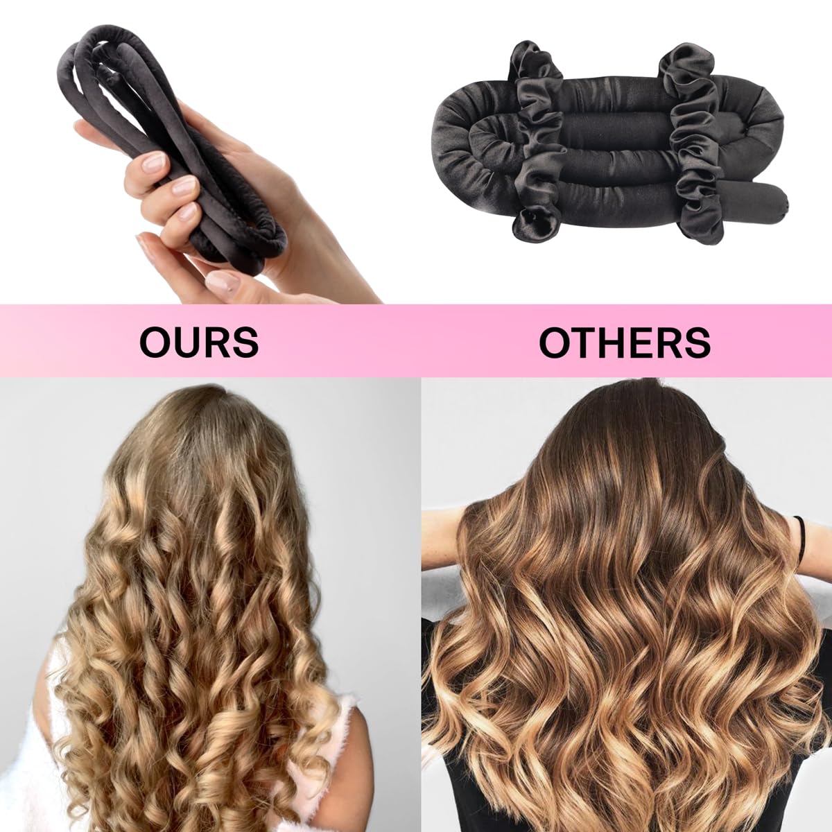 Lanzhire packaging image for gift-ready heatless curling set.
