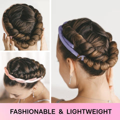 Lanzhire heatless curling headband worn for overnight curls, highlighting comfortable fit.