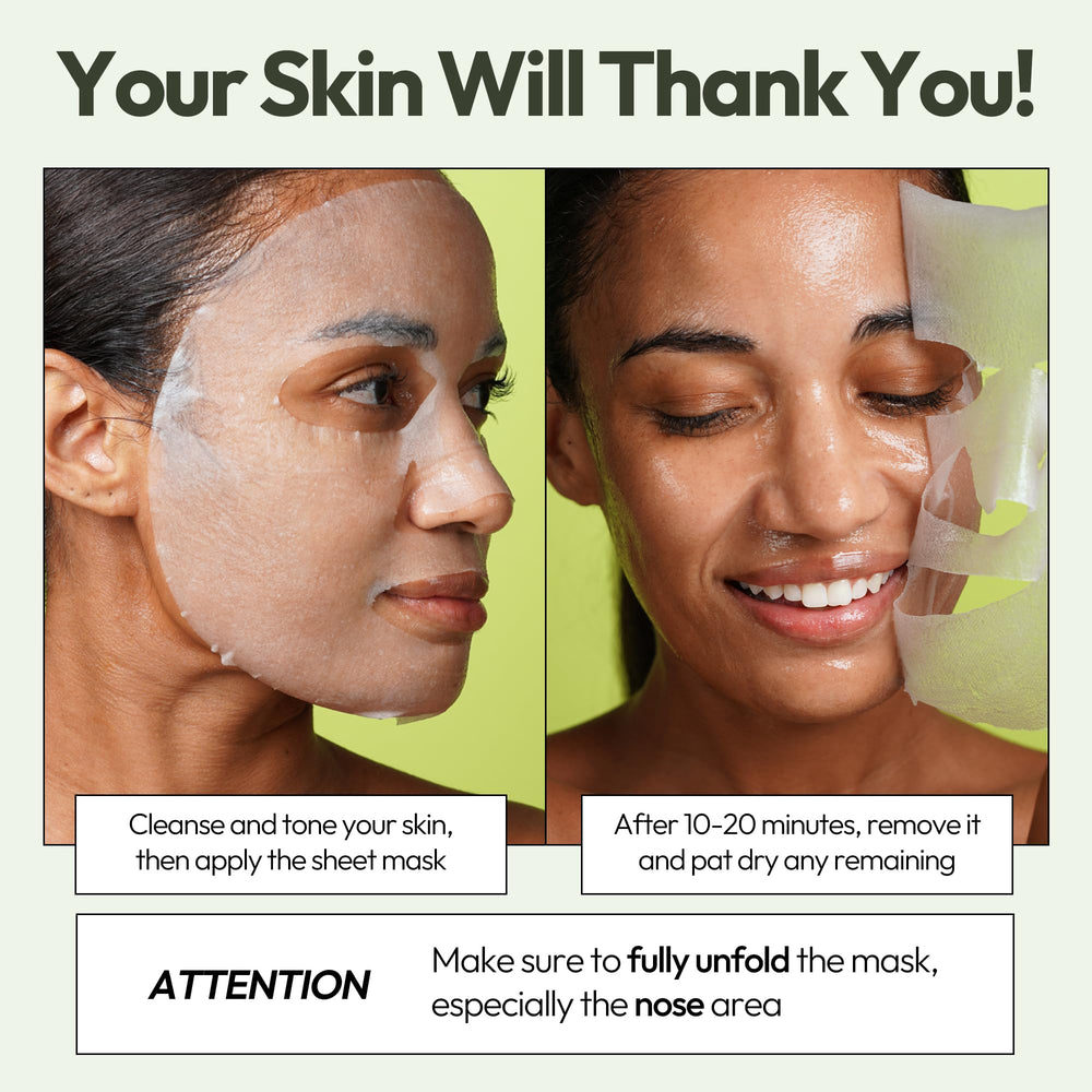 LAPCOS Aloe Sheet Mask being applied on the face for easy, at-home care.