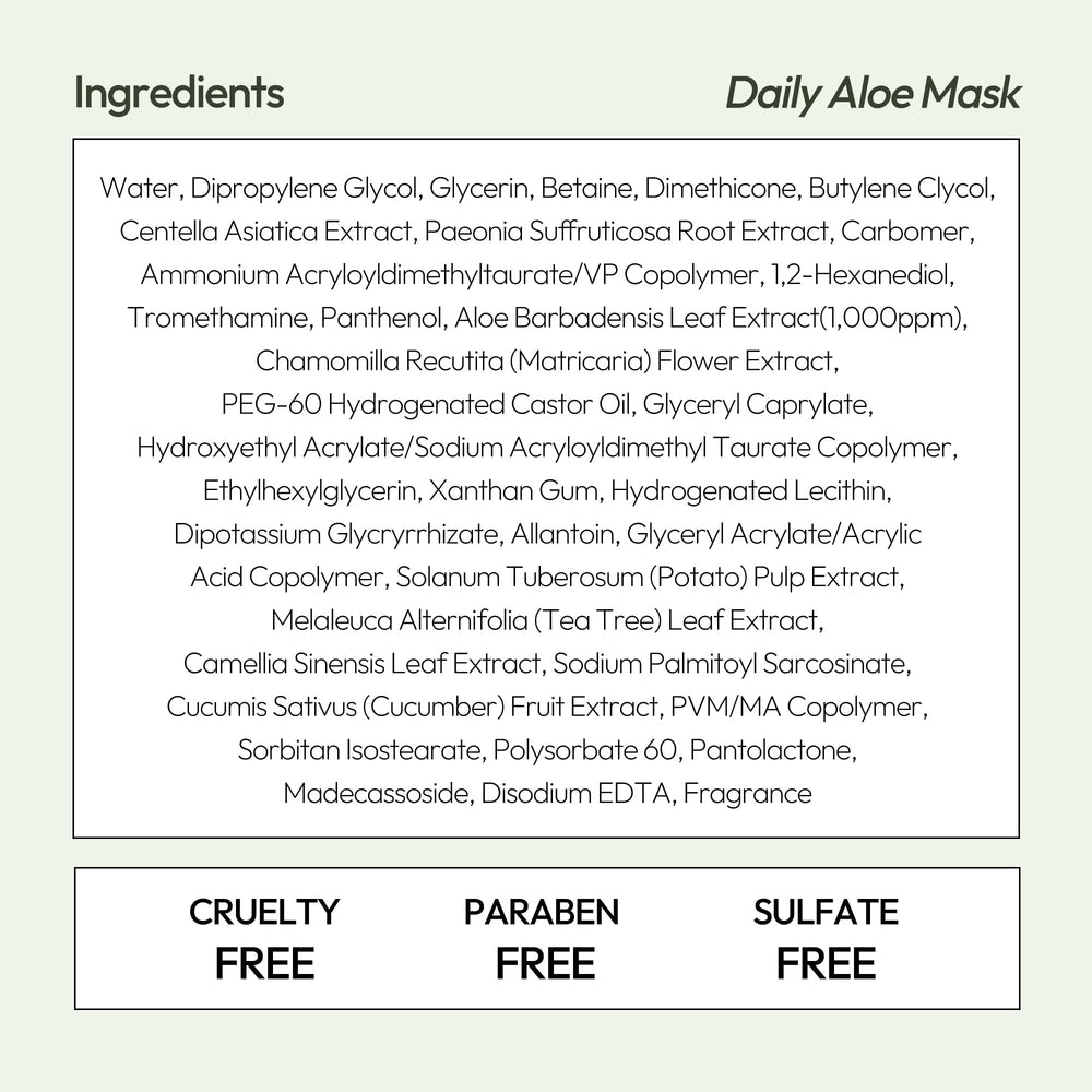 LAPCOS Aloe Sheet Mask serum remaining on skin after removal for a hydrated finish.