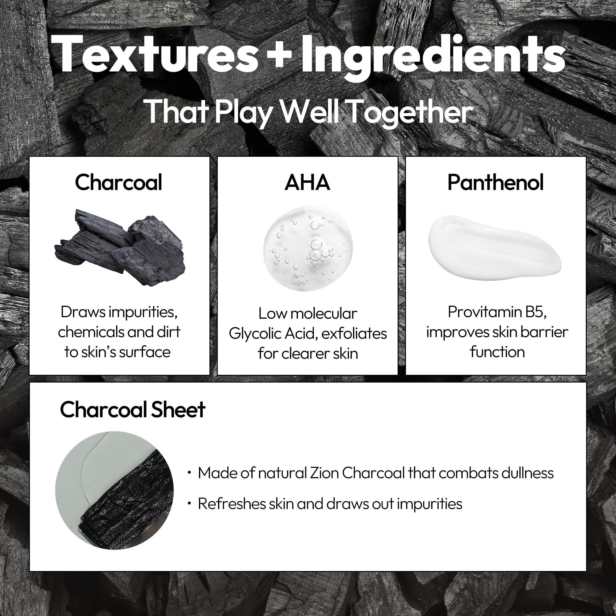 LAPCOS Charcoal Sheet Mask applied to the face for a clarifying treatment.