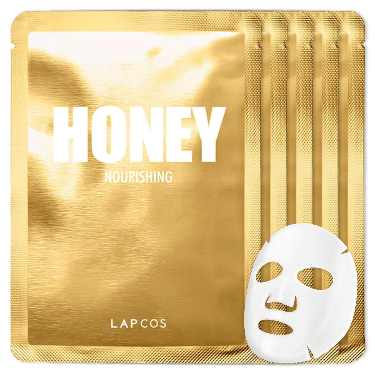LAPCOS Honey Sheet Mask pack closeup highlights hydrating, antioxidant-rich formula