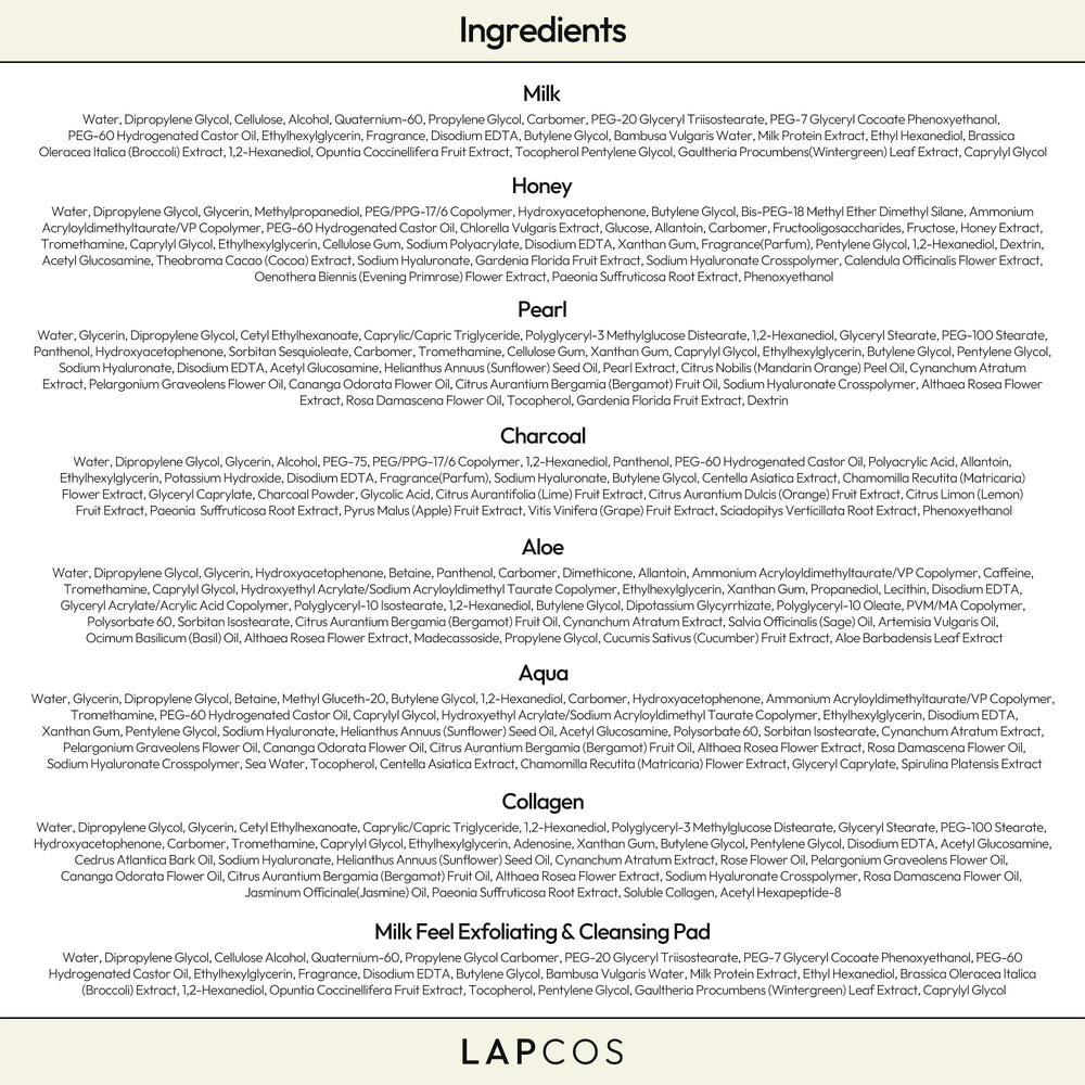 LAPCOS Milk Feel Exfoliating Cleansing Pad exfoliates gently to prep skin.