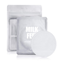 LAPCOS Milk Feel pads packaging shows on-the-go exfoliation and cleansing.