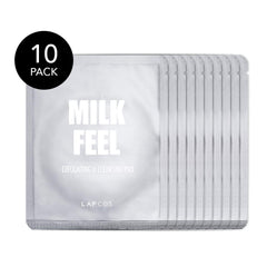 LAPCOS Milk Feel pads texture close-up highlighting gentle exfoliation.