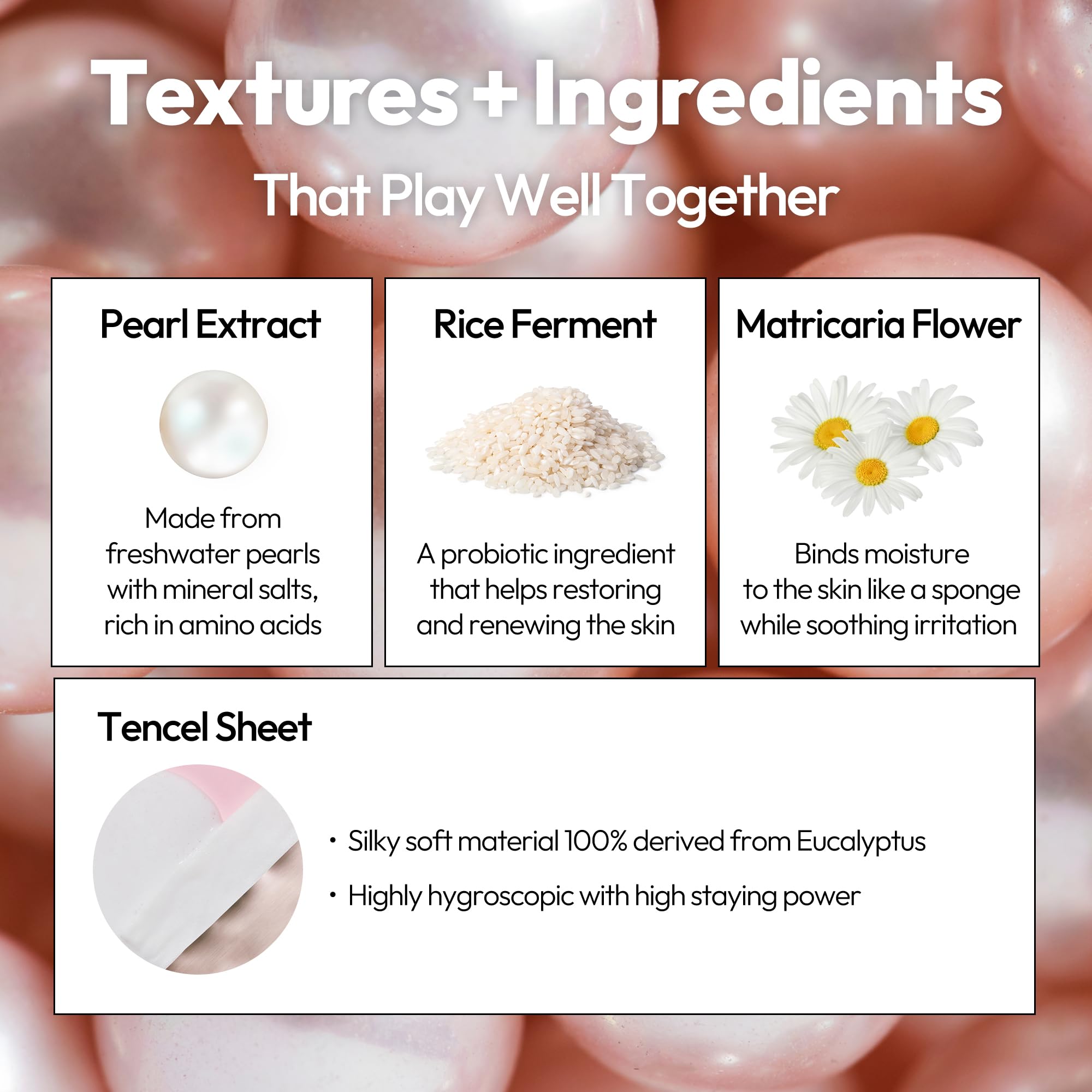 LAPCOS Pearl Sheet Mask on face showing soothing, breathable tencel fit