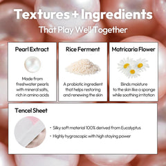 LAPCOS Pearl Sheet Mask on face showing soothing, breathable tencel fit