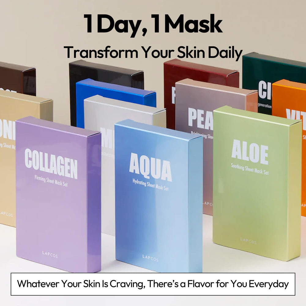 LAPCOS Vita C mask featuring Lemongrass Extract to refresh and protect skin.