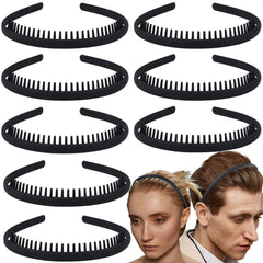 LAPOHI matte black headbands teeth close-up demonstrates non-slip grip for all-day wear