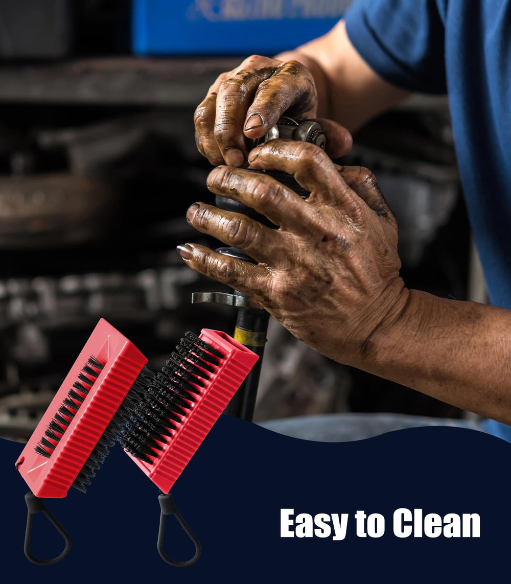 Larbois nail brush cleaning tools and boots red for heavy-duty use.