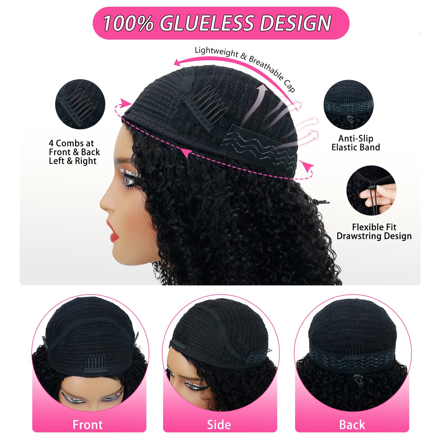 Larhali half wig demonstrates quick 10-second flip-over style