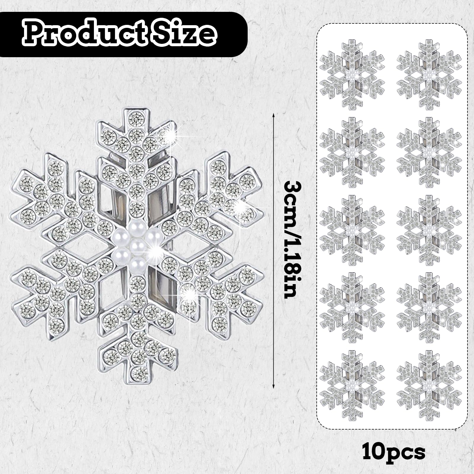 Larrel Snowflake clip back duckbill keeps hair secure across styles.