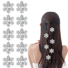 Larrel Snowflake hair clip with sparkling rhinestones for festive shine and everyday elegance.