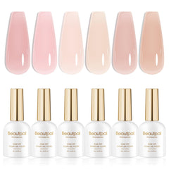 Larvall Beautpal nude gel polish set bottle closeup for smooth, buildable color.