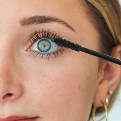 Lash Next Door mascara brush detail showing precise wand for clump-free application