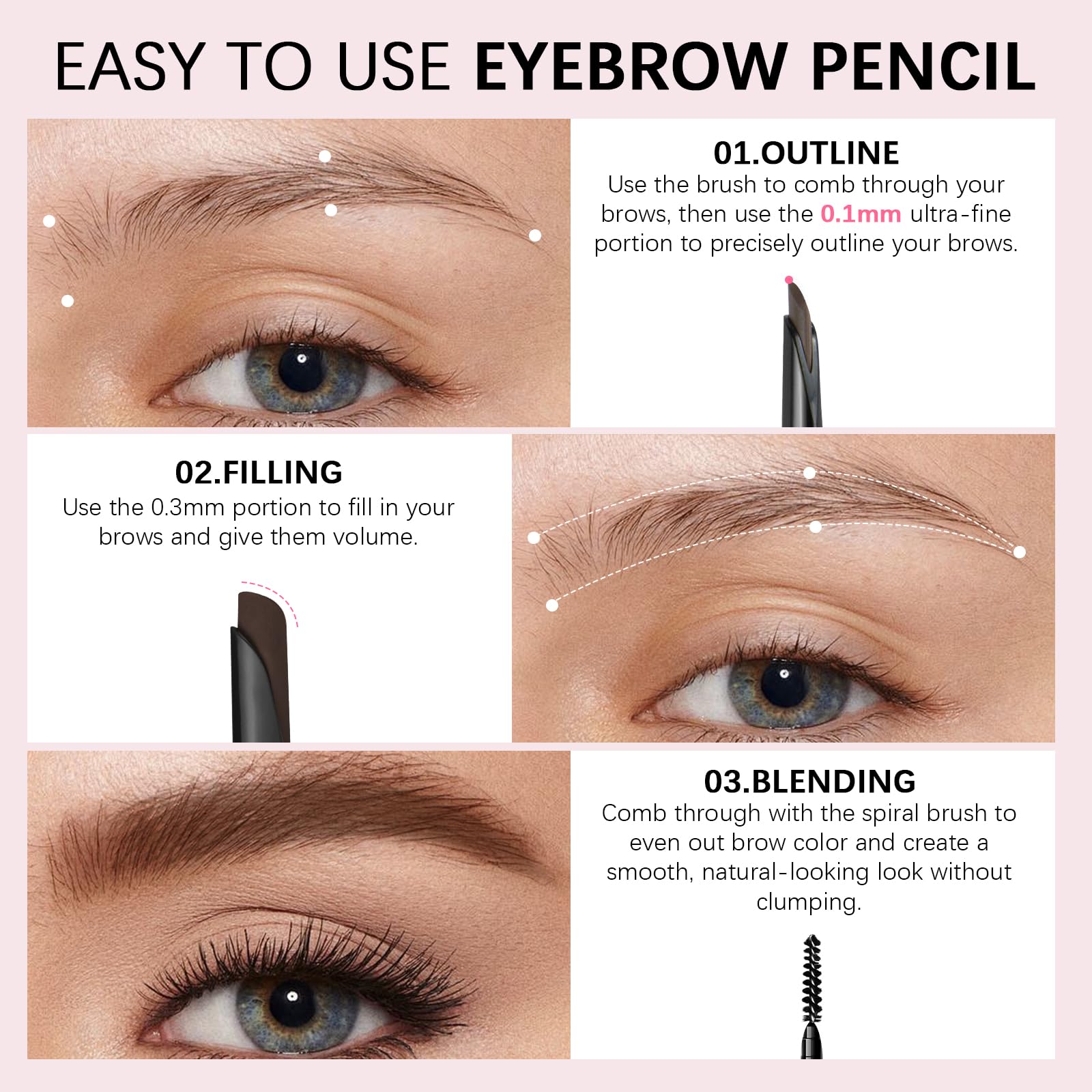 Lashcharm cruelty-free gluten-free talc-free eyebrow pencil formula.