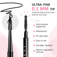 Lashcharm eyebrow pencil teardrop tip for fine stroke detailing.