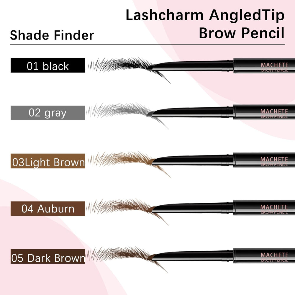Lashcharm eyebrow pencil twist-up design for easy application.