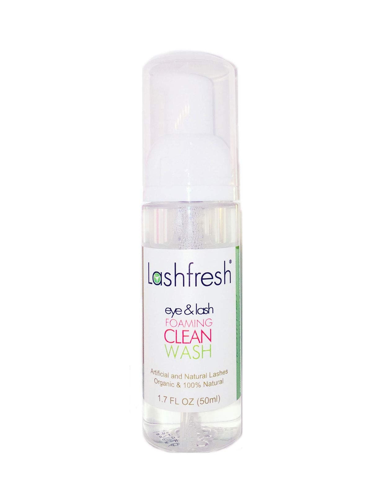 Lashfresh Foaming Clean Wash bottle 50ml highlighting gentle, oil-free eye cleansing