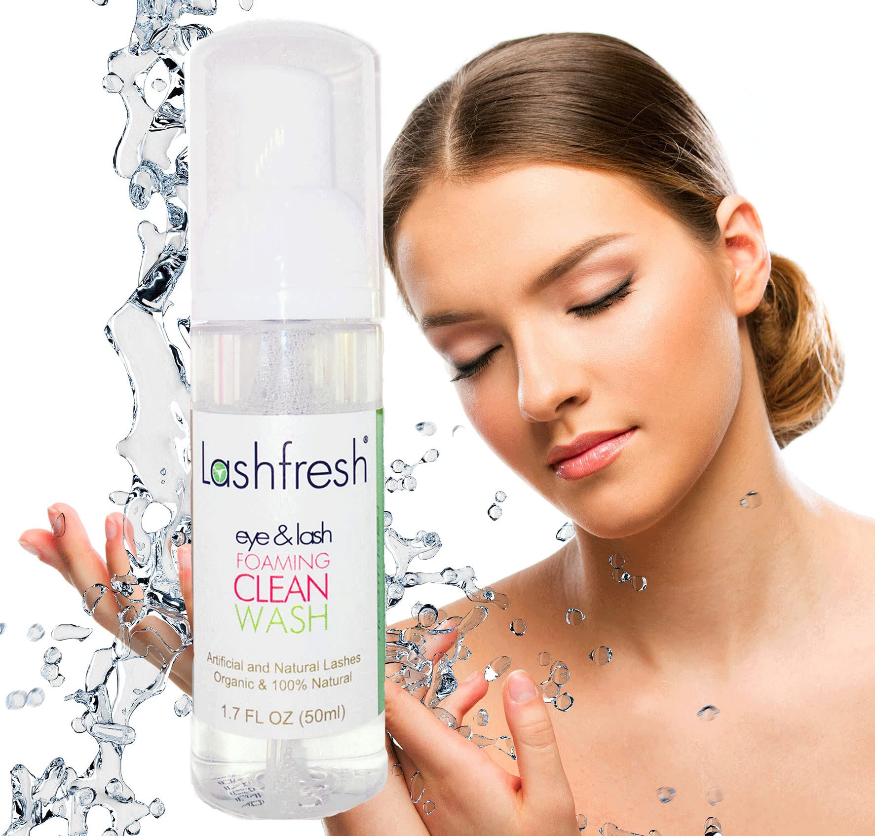 Lashfresh Foaming Clean Wash foam closeup illustrating soft lather for sensitive eyes