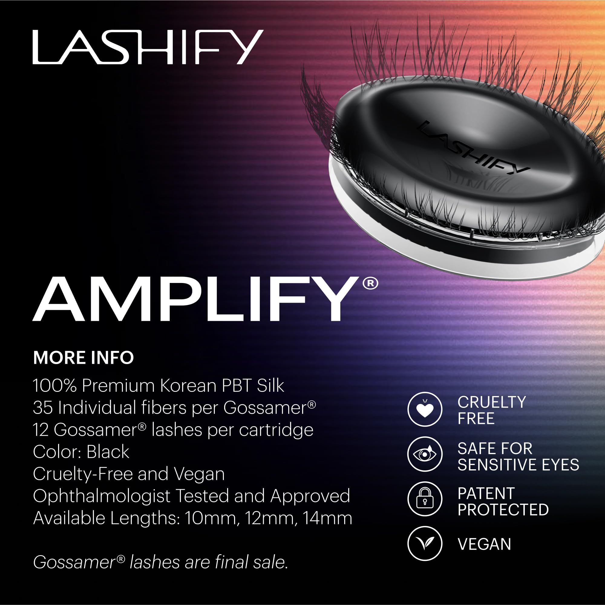 Close-up of 100% Korean PBT silk used by Lashify Amplify lashes.