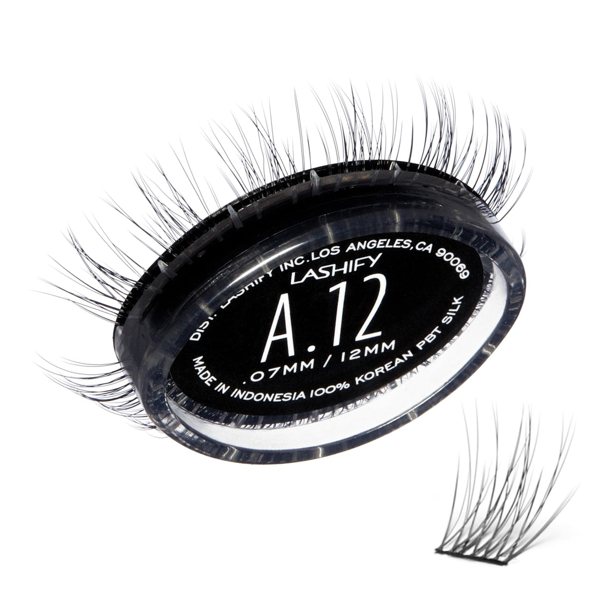 Lashify Amplify 12mm Gossamer DIY refill close-up showing natural, wispy lashes for daily wear.