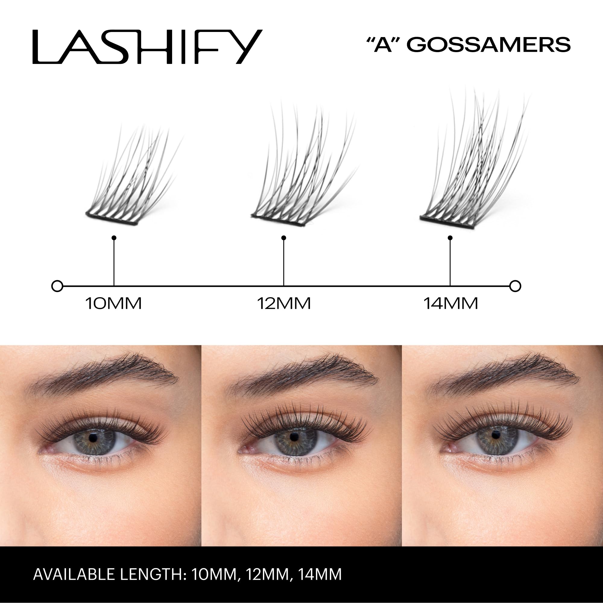 Lashify Amplify 12mm Gossamer lash bundle arranged for quick DIY refill.